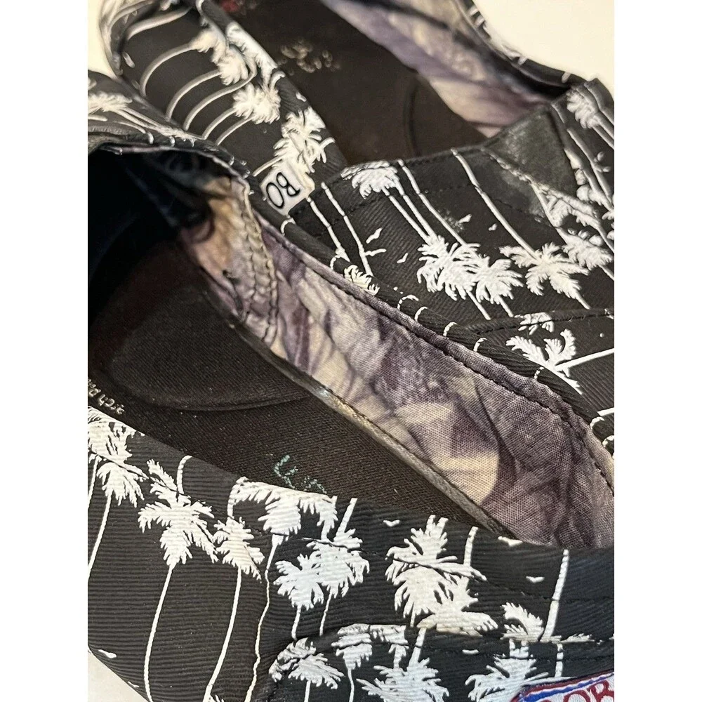 BOBS Skechers Plush Palm Tropics Women’s 8.5 Black White Slip On Beach Vacation